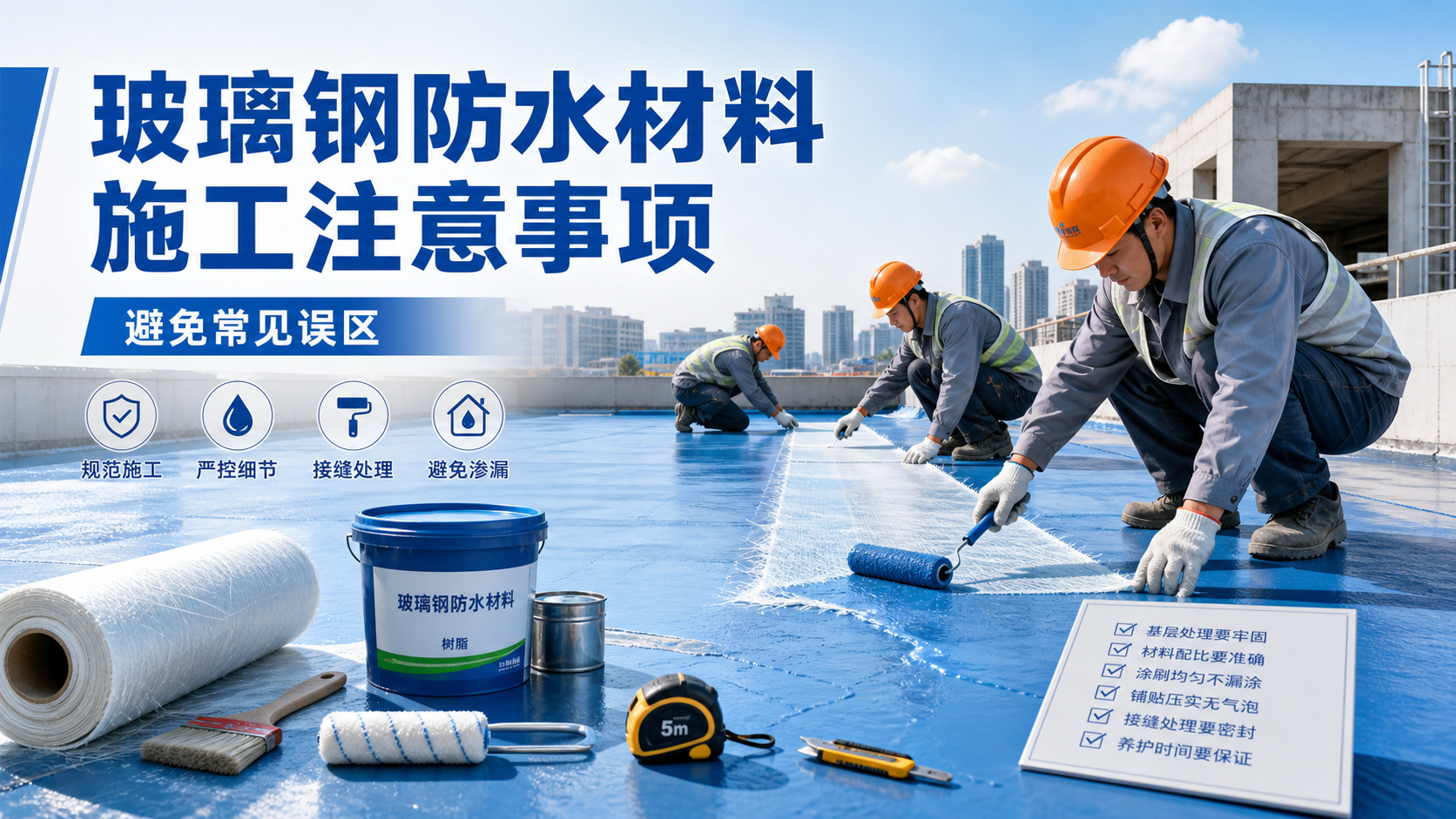 玻璃钢防水材料施工注意事项，避免常见误区 马鞍山 版